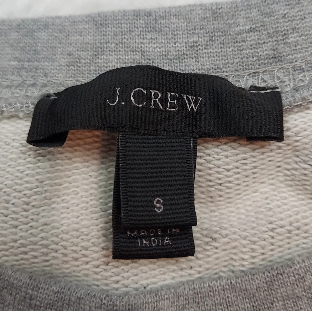 J. Crew Gray Floral Embroidered Long Sleeve Sweatshirt Size S - Picture 3 of 10